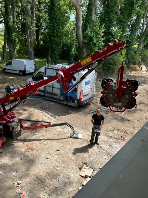 Pose avec assistance d'une grue  - EVS ETS Pujol