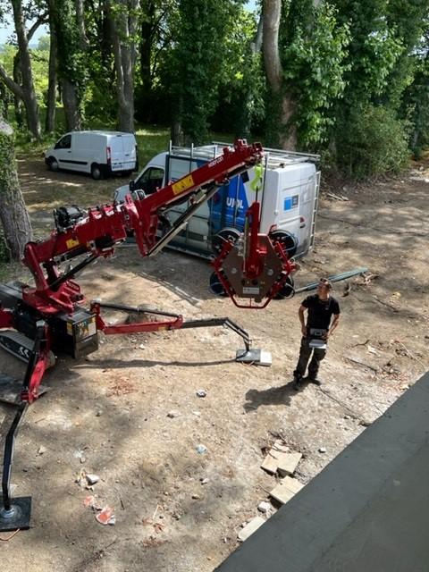 Pose avec assistance d'une grue  - EVS ETS Pujol